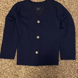 Appleseed's Women's Dark Navy V-Neck Button Jacket